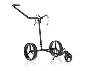 JuCad Carbon Shine carrello manuale a 3 ruote, nero lucido + borsa da trasporto JTT