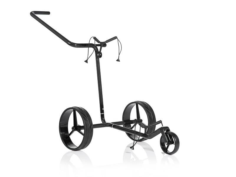 JuCad Carbon Shine carrello manuale a 3 ruote, nero lucido + borsa da trasporto JTT