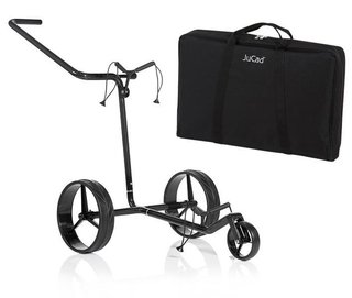 JuCad Carbon Shine carrello manuale a 3 ruote, nero lucido + borsa da trasporto JTT