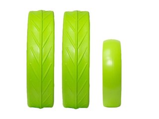 JuCad tires - 2 ruote posteriori, 1 ruota anteriore, verde