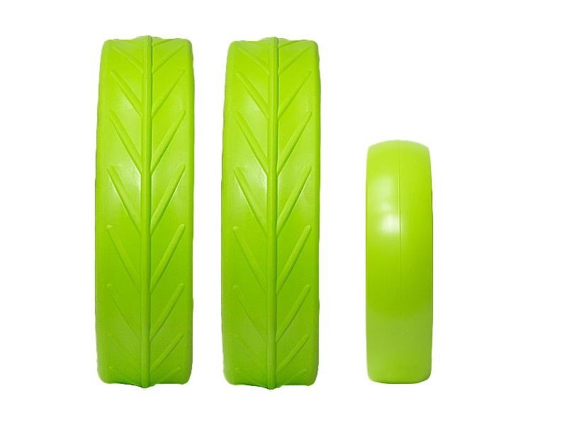 JuCad tires - 2 ruote posteriori, 1 ruota anteriore, verde
