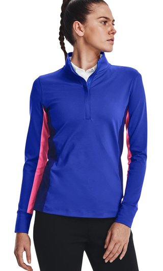 Under Armour Storm Midlayer 1/2 Zip felpa donna, versa blue/pink punk