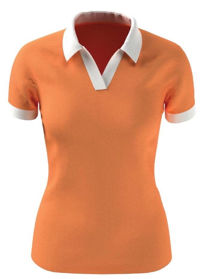Callaway V-Placket Colorblock polo donna, nectarine