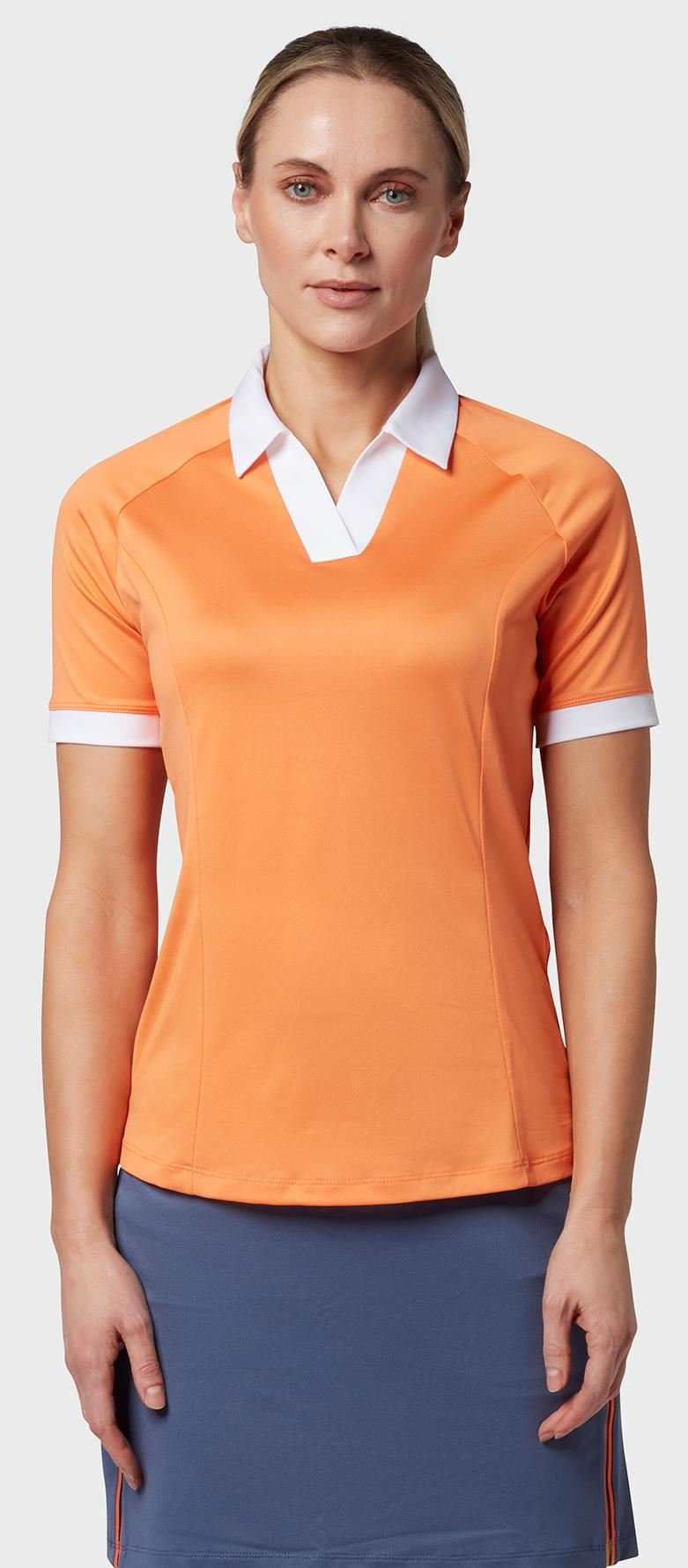 Callaway V-Placket Colorblock polo donna, nectarine