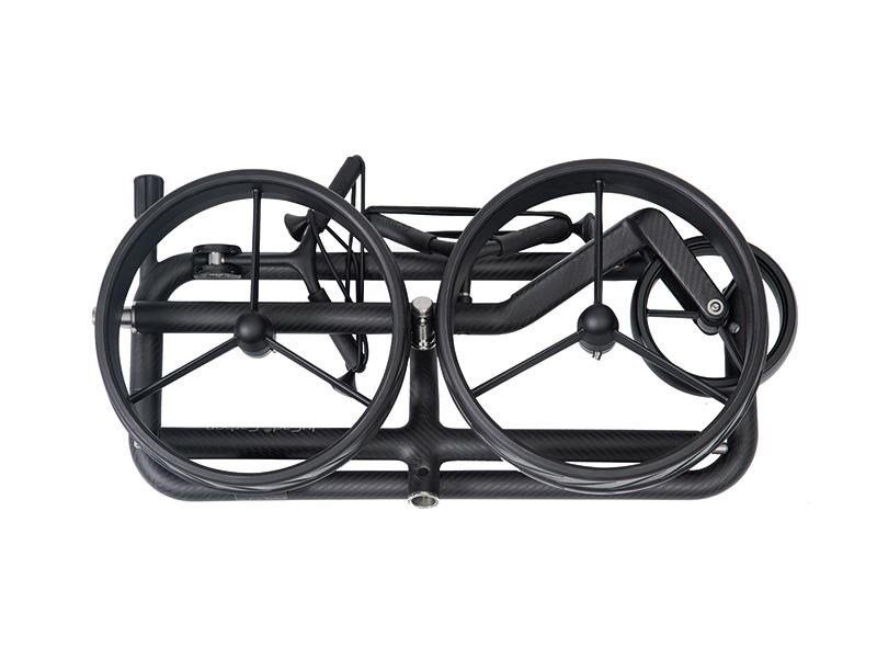 JuCad Carbon Shadow carrello manuale a 3 ruote, nero opaco + borsa da trasporto JTT