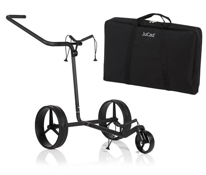 JuCad Carbon Shadow carrello manuale a 3 ruote, nero opaco + borsa da trasporto JTT