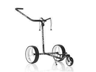 JuCad Carbon Zebra carrello manuale, finitura opaca bianco/nero in design 3K + borsa da trasporto JTT