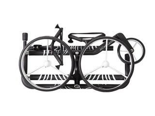 JuCad Carbon Zebra carrello manuale, finitura opaca bianco/nero in design 3K + borsa da trasporto JTT