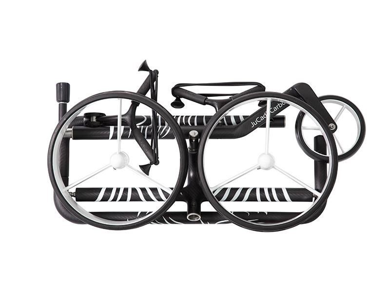 JuCad Carbon Zebra carrello manuale, finitura opaca bianco/nero in design 3K + borsa da trasporto JTT