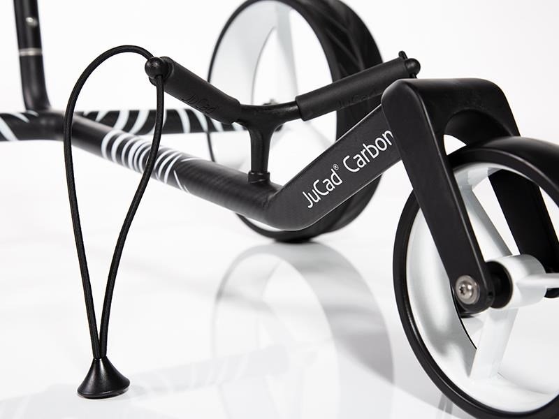 JuCad Carbon Zebra carrello manuale, finitura opaca bianco/nero in design 3K + borsa da trasporto JTT