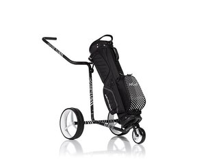 JuCad Carbon Zebra carrello manuale, finitura opaca bianco/nero in design 3K + borsa da trasporto JTT