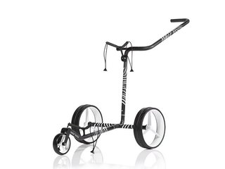JuCad Carbon Zebra carrello manuale, finitura opaca bianco/nero in design 3K + borsa da trasporto JTT