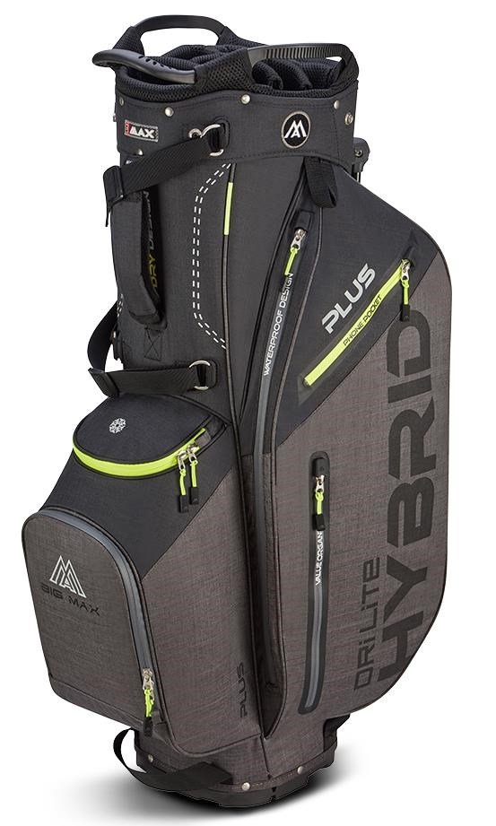 Big Max Dri Lite Hybrid Plus stand bag, nero/storm charcoal/lime