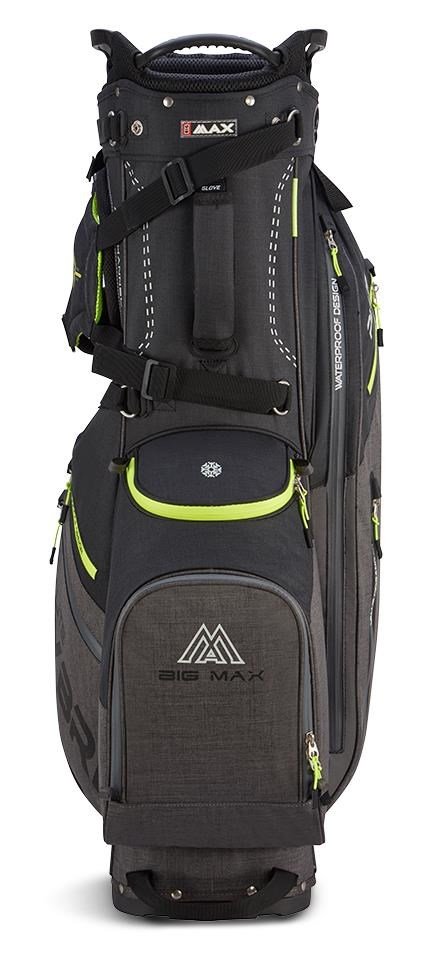 Big Max Dri Lite Hybrid Plus stand bag, nero/storm charcoal/lime