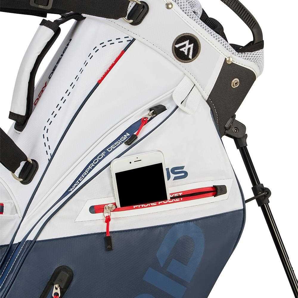 Big Max Dri Lite Hybrid Plus stand bag, white/navy/red