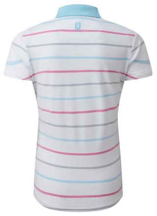 FootJoy Birdseye Stripe Smooth Jacquard polo da donna, bianco/blu