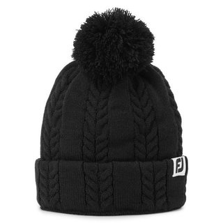 FootJoy Women's Cable Knit Bobble berretto invernale da donna, nero