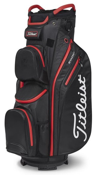 Titleist 14 StaDry cart bag, nero/nero/rosso