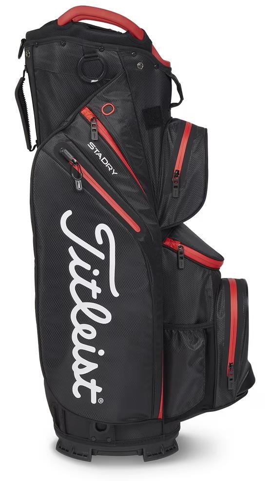 Titleist 14 StaDry cart bag, nero/nero/rosso
