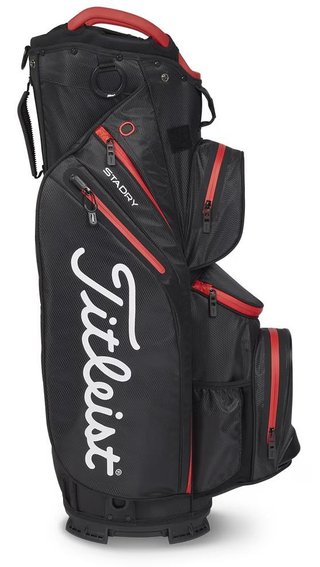 Titleist 14 StaDry cart bag, nero/nero/rosso