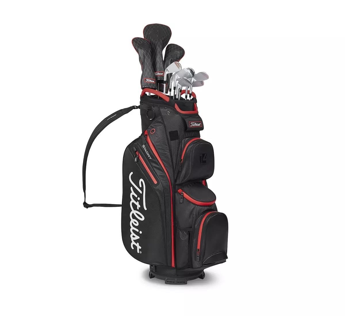 Titleist 14 StaDry cart bag, nero/nero/rosso