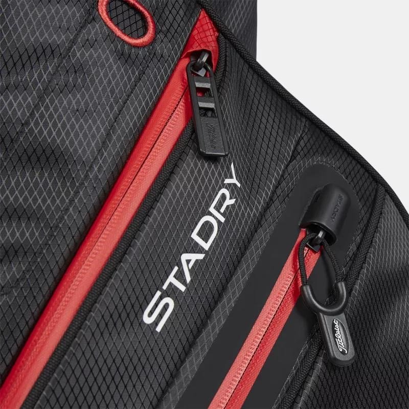 Titleist 14 StaDry cart bag, nero/nero/rosso