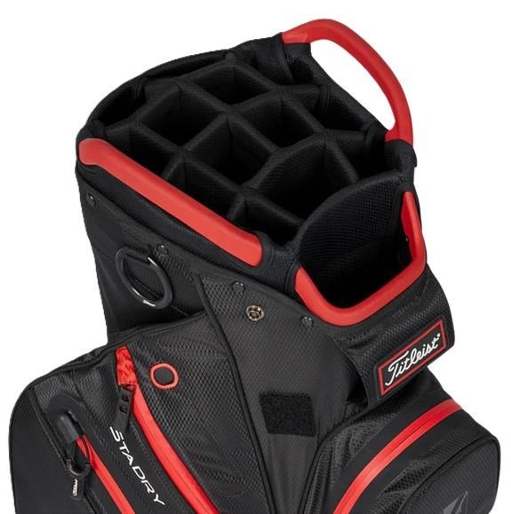 Titleist 14 StaDry cart bag, nero/nero/rosso