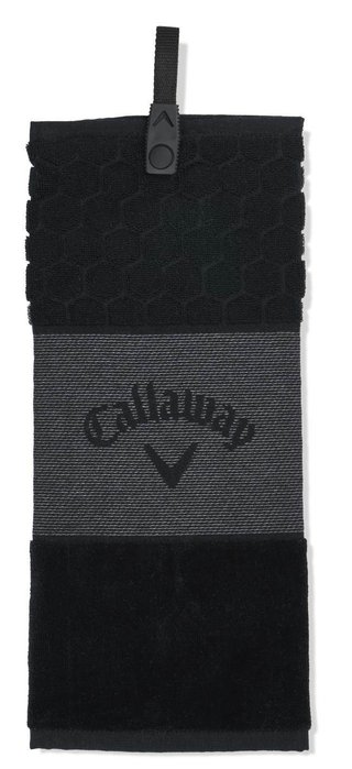 Callaway Tri-Fold 23 asciugamano da golf 16"x21" (40x53 cm), nero