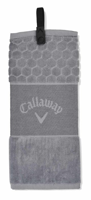 Callaway Tri-Fold 23 asciugamano da golf 16"x21" (40x53 cm), argento