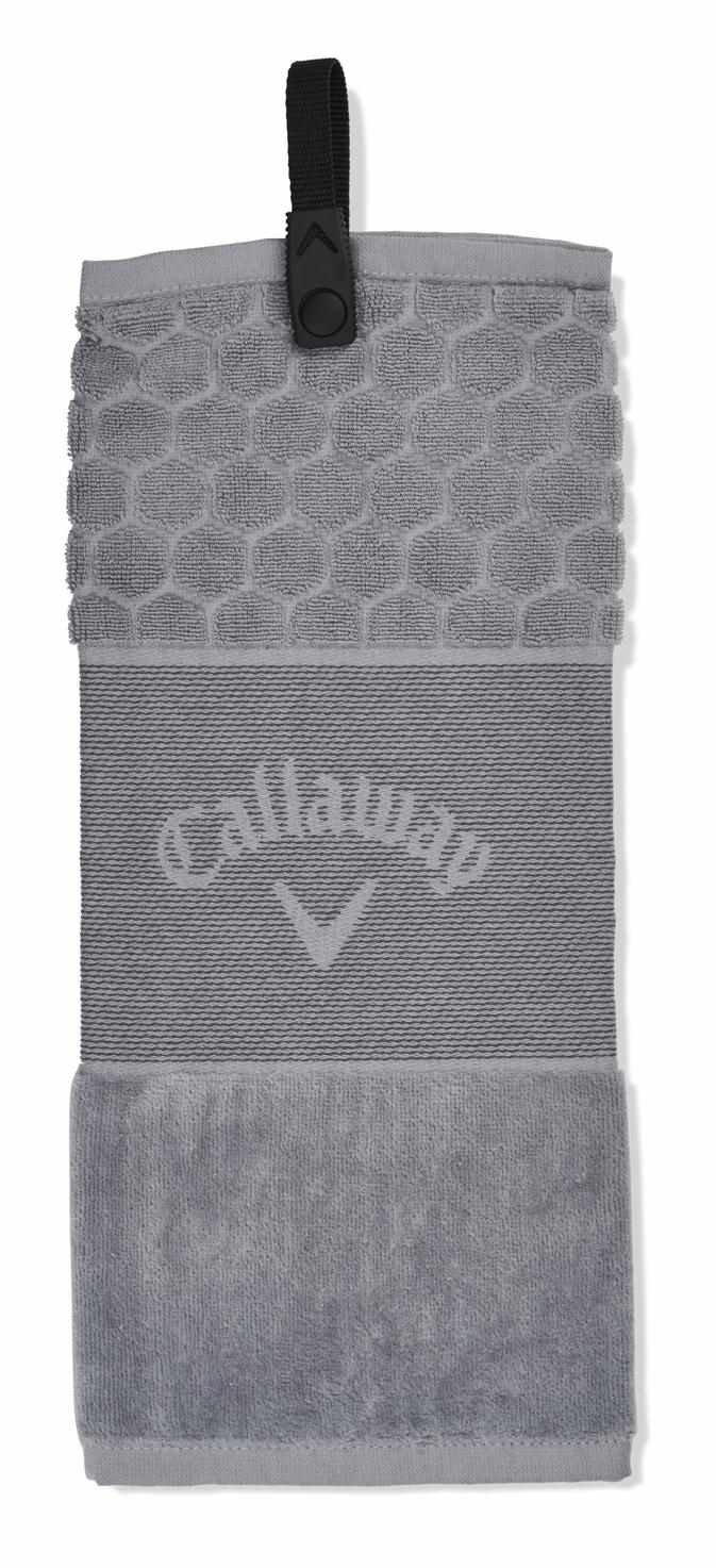 Callaway Tri-Fold 23 asciugamano da golf 16"x21" (40x53 cm), argento