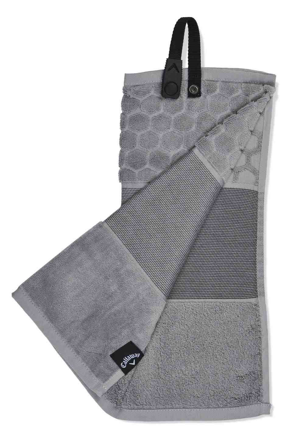 Callaway Tri-Fold 23 asciugamano da golf 16"x21" (40x53 cm), argento