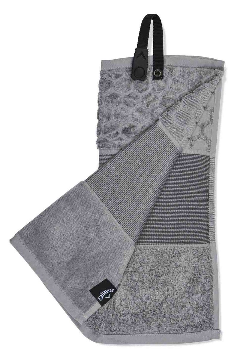Callaway Tri-Fold 23 asciugamano da golf 16"x21" (40x53 cm), argento