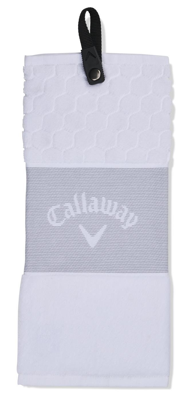 Callaway Tri-Fold 23 asciugamano da golf 16"x21" (40x53 cm), bianco