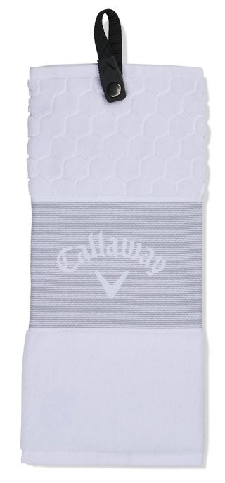 Callaway Tri-Fold 23 asciugamano da golf 16"x21" (40x53 cm), bianco