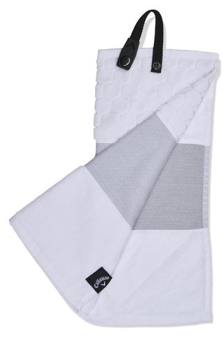 Callaway Tri-Fold 23 asciugamano da golf 16"x21" (40x53 cm), bianco