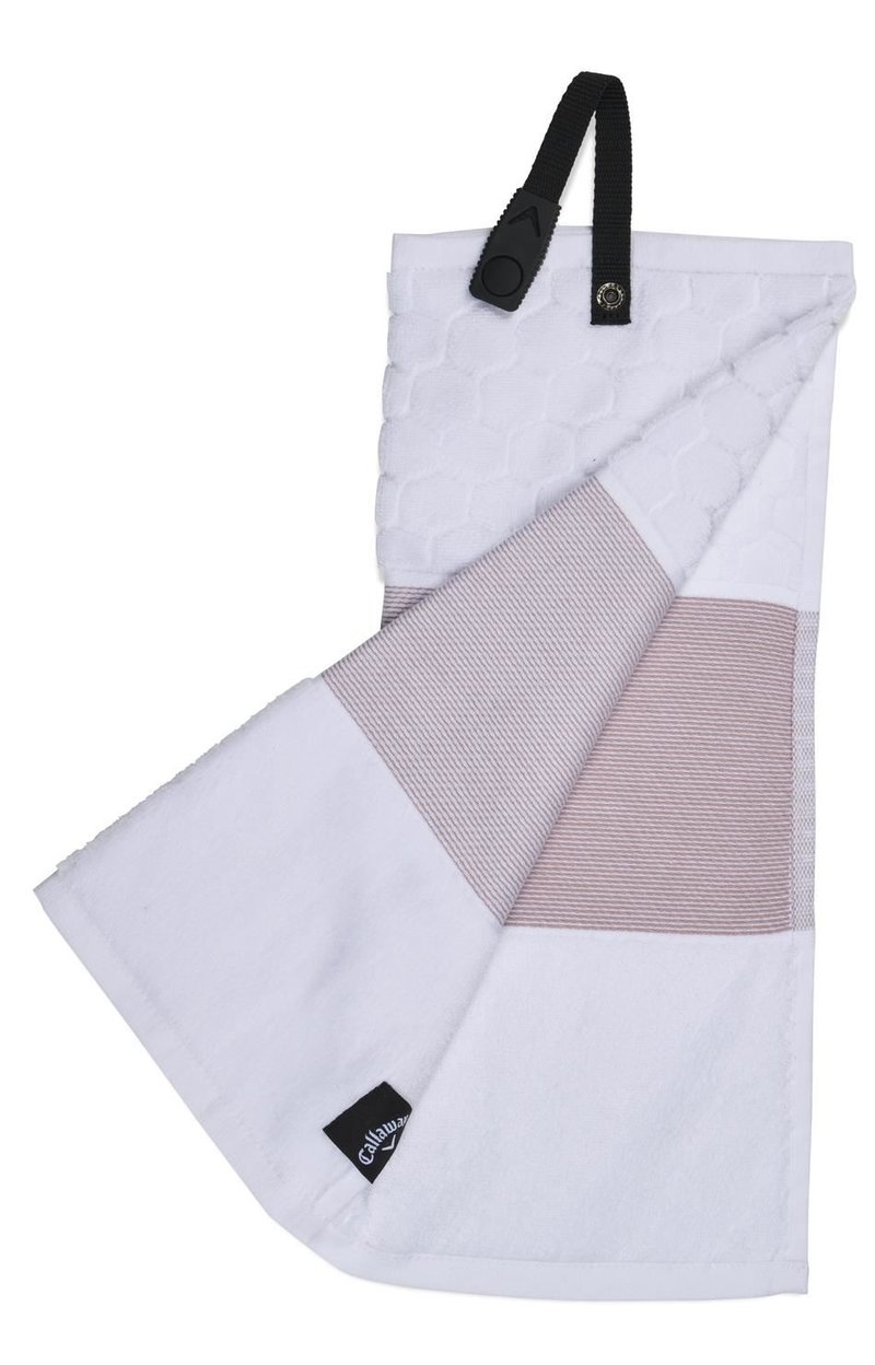 Callaway Tri-Fold 23 asciugamano da golf 16"x21" (40x53 cm), malva/bianco