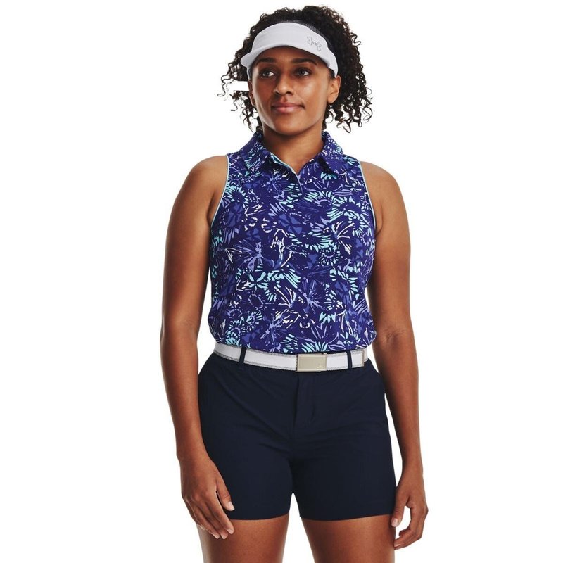 Under Armour Iso-Chill Sleeveless polo da donna, sonar blue