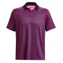 Under Armour Performance 3.0 Printed polo da uomo, nero/rosa
