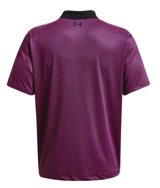 Under Armour Performance 3.0 Printed polo da uomo, nero/rosa