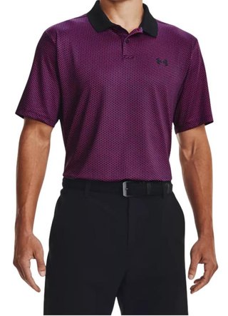 Under Armour Performance 3.0 Printed polo da uomo, nero/rosa