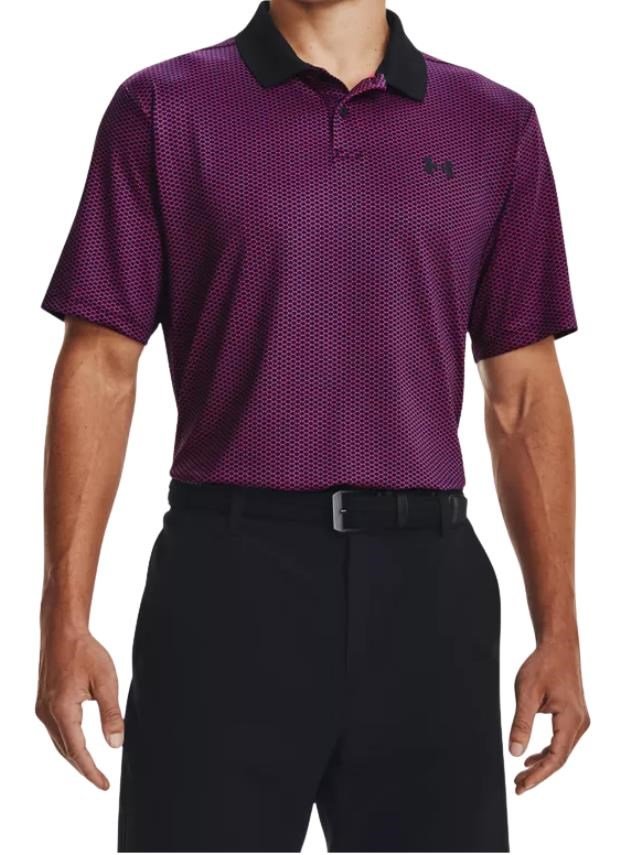 Under Armour Performance 3.0 Printed polo da uomo, nero/rosa