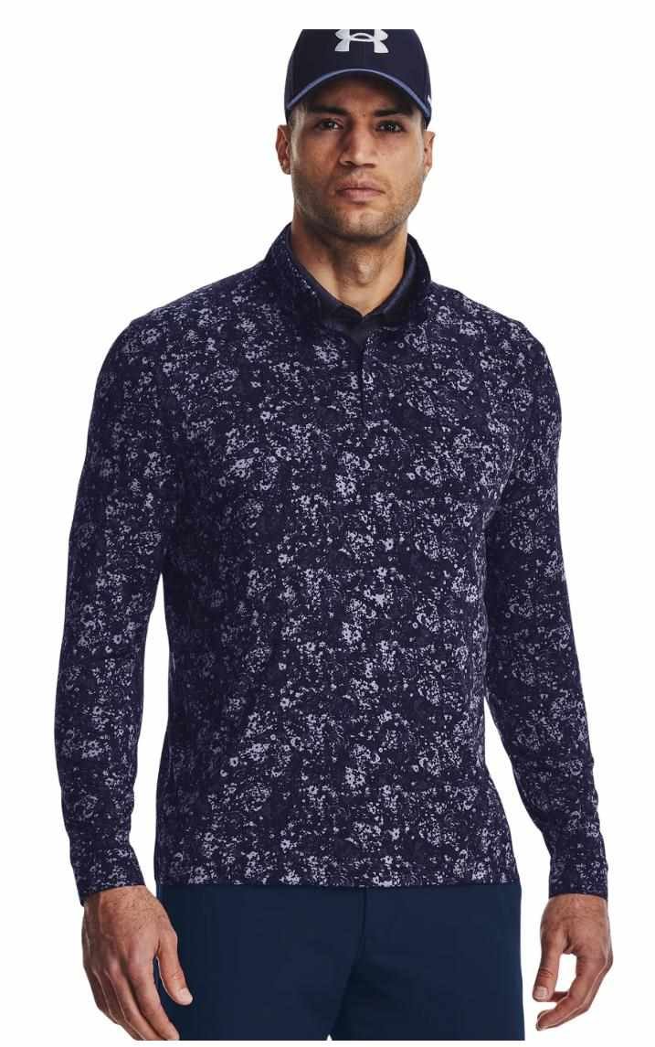 Under Armour Playoff Printed 1/4 Zip felpa da uomo, navy