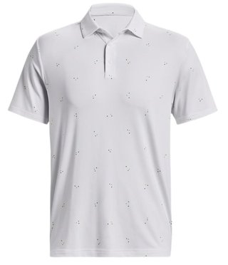 Under Armour Playoff 3.0 Printed polo da uomo, bianco/blu statico