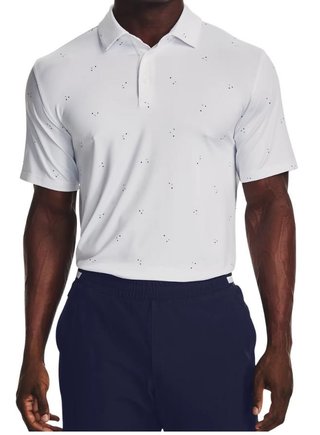 Under Armour Playoff 3.0 Printed polo da uomo, bianco/blu statico
