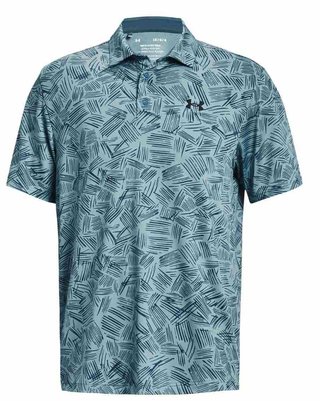 Under Armour Playoff 3.0 Printed polo da uomo, still water/static blue