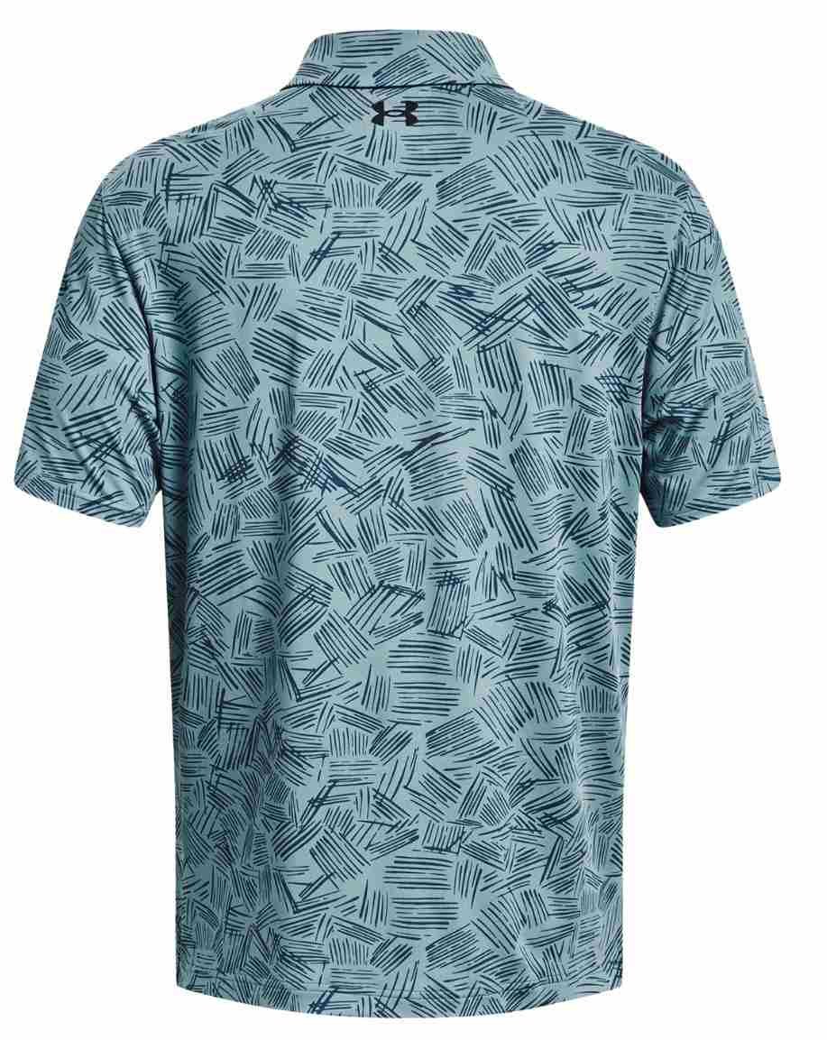 Under Armour Playoff 3.0 Printed polo da uomo, still water/static blue