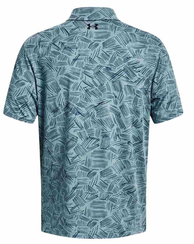 Under Armour Playoff 3.0 Printed polo da uomo, still water/static blue