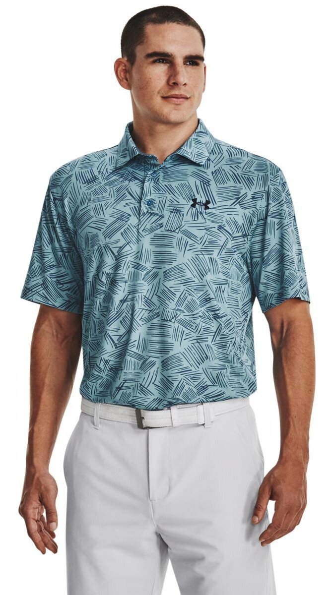 Under Armour Playoff 3.0 Printed polo da uomo, still water/static blue