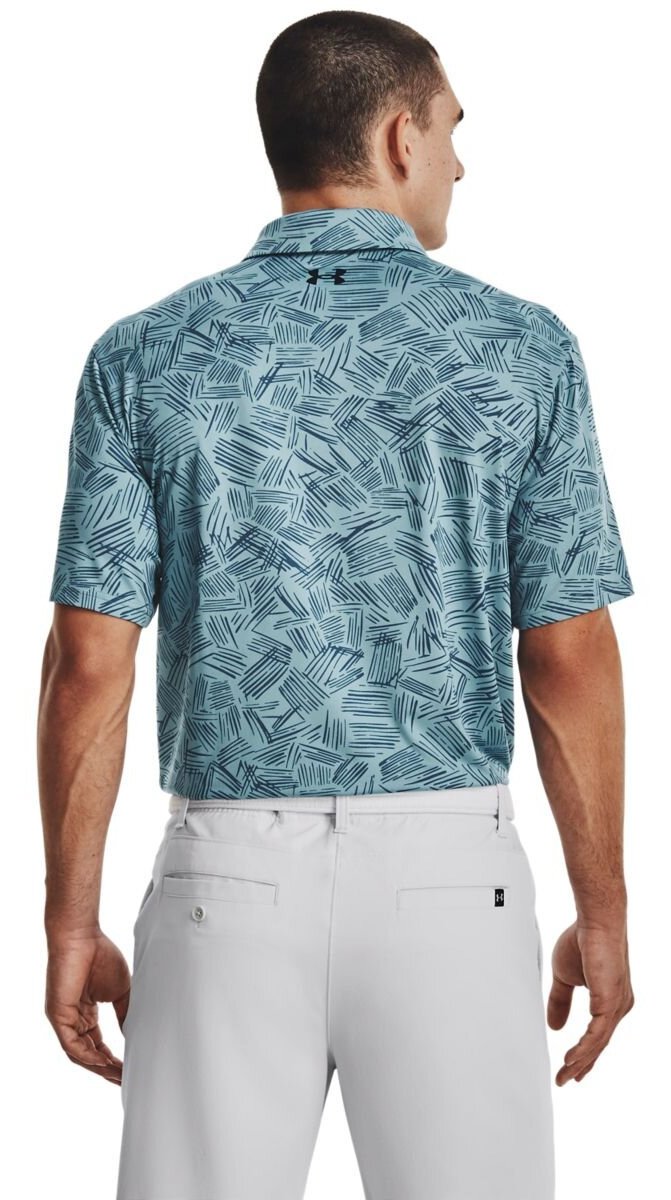 Under Armour Playoff 3.0 Printed polo da uomo, still water/static blue