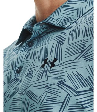 Under Armour Playoff 3.0 Printed polo da uomo, still water/static blue